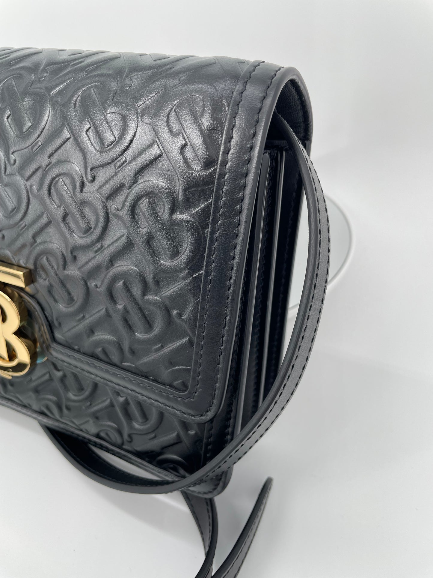 Preloved Burberry Monogram TB Shoulder Bag, Small