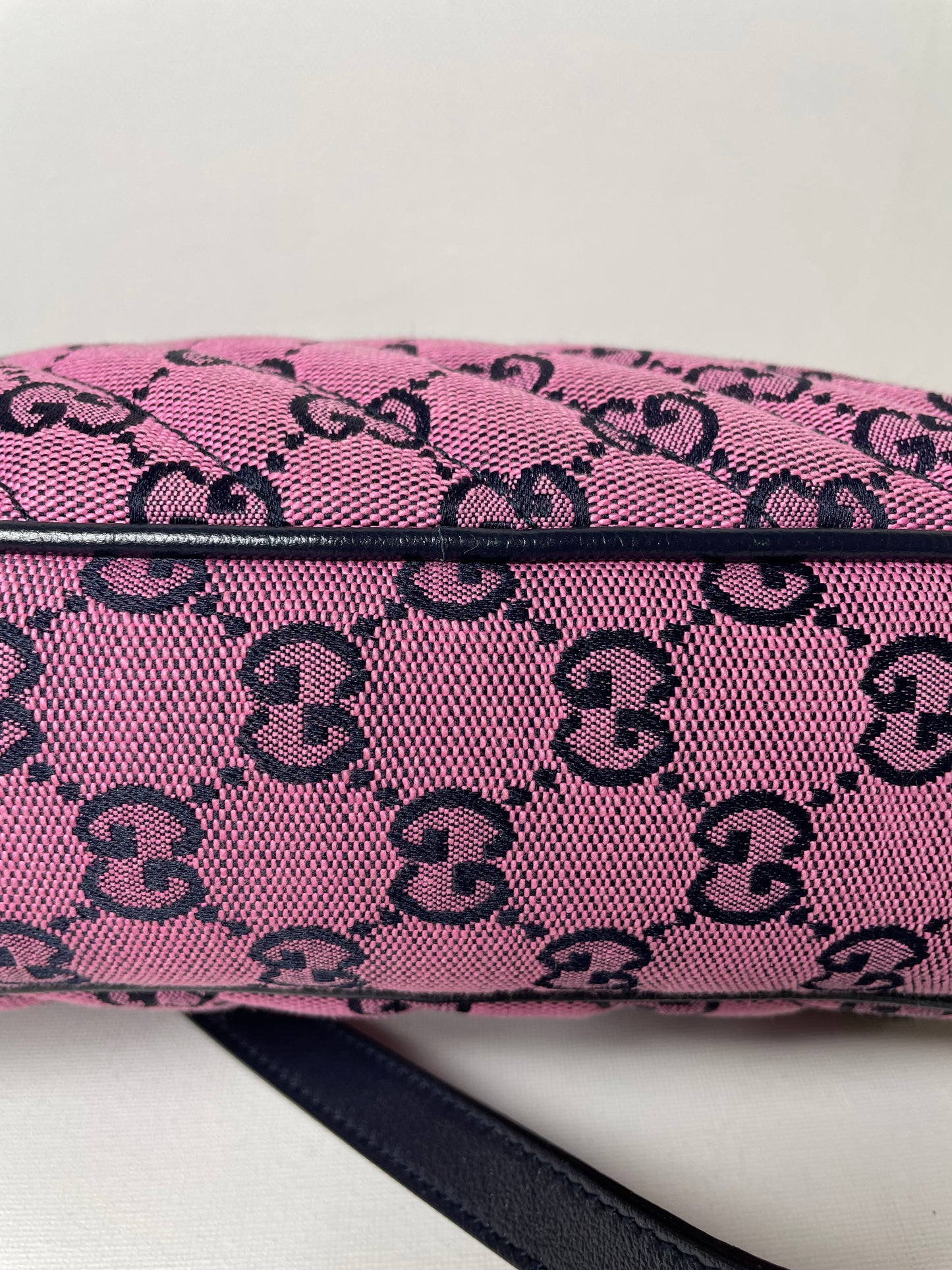 Preloved Gucci Diagonal Quilted Canvas Marmont Camera Bag, Small