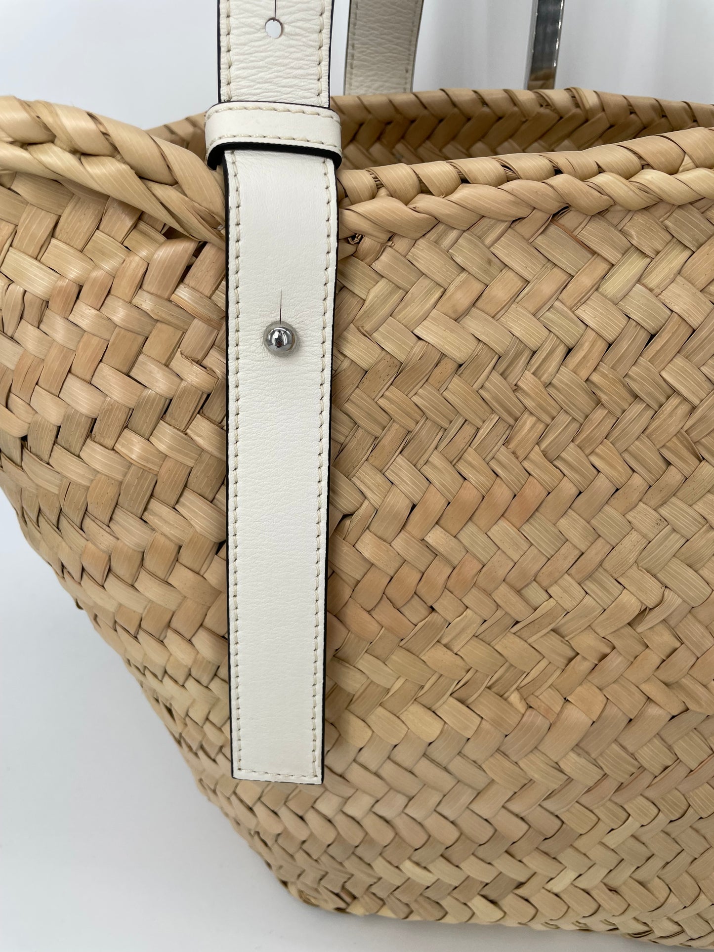Preloved Loewe Raffia Basket Bag, Medium
