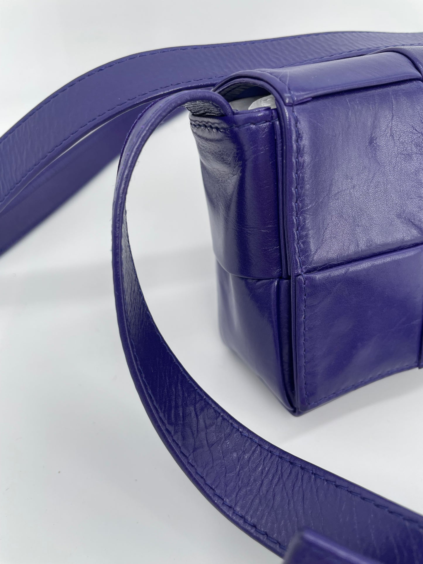 Preloved Bottega Veneta Paper Maxi Intreccio Cassette Crossbody Bag, Mini