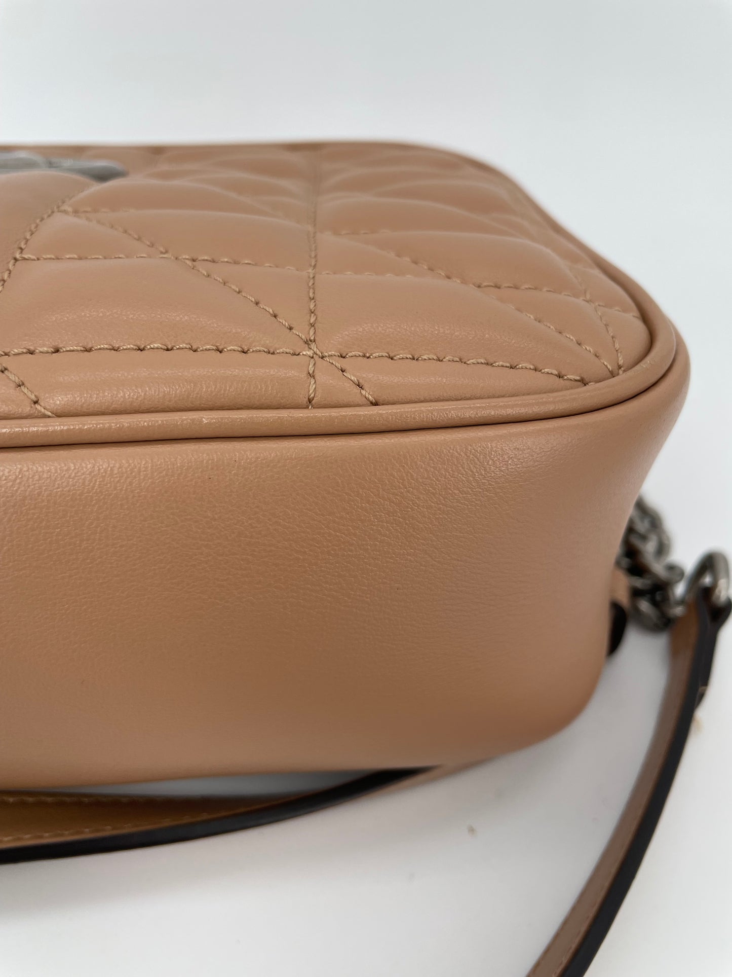 Preloved Gucci Quilted Leather Geometric Marmont Crossbody Bag, Small