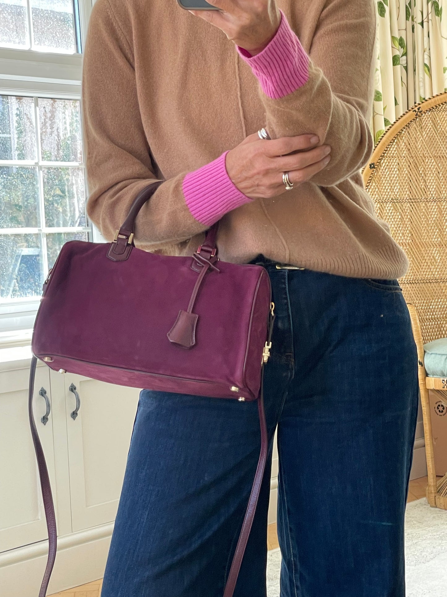 Preloved Giorgio Armani Boston Bag with long strap