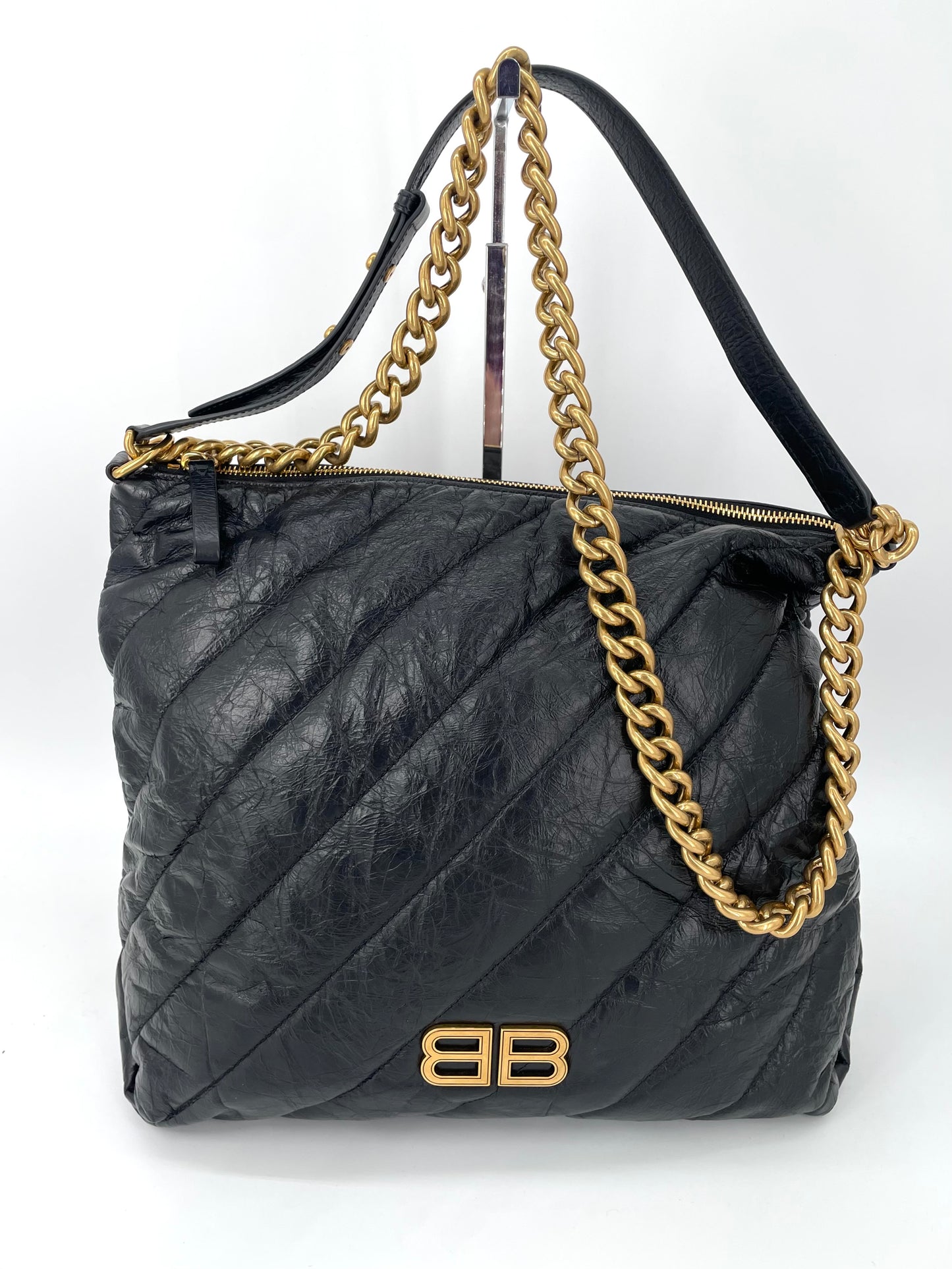 Preloved Balenciaga Quilted Crush Shoulder Bag, Medium