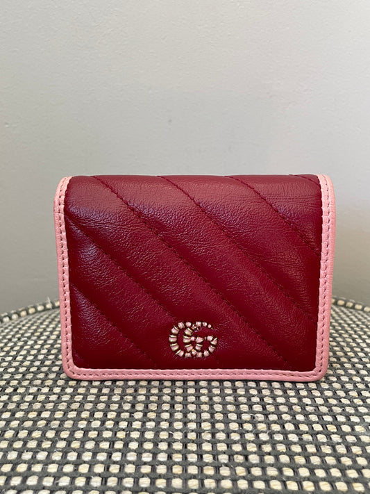 Preloved Gucci Matelasse Diagonal Torchon GG Marmont Card Wallet