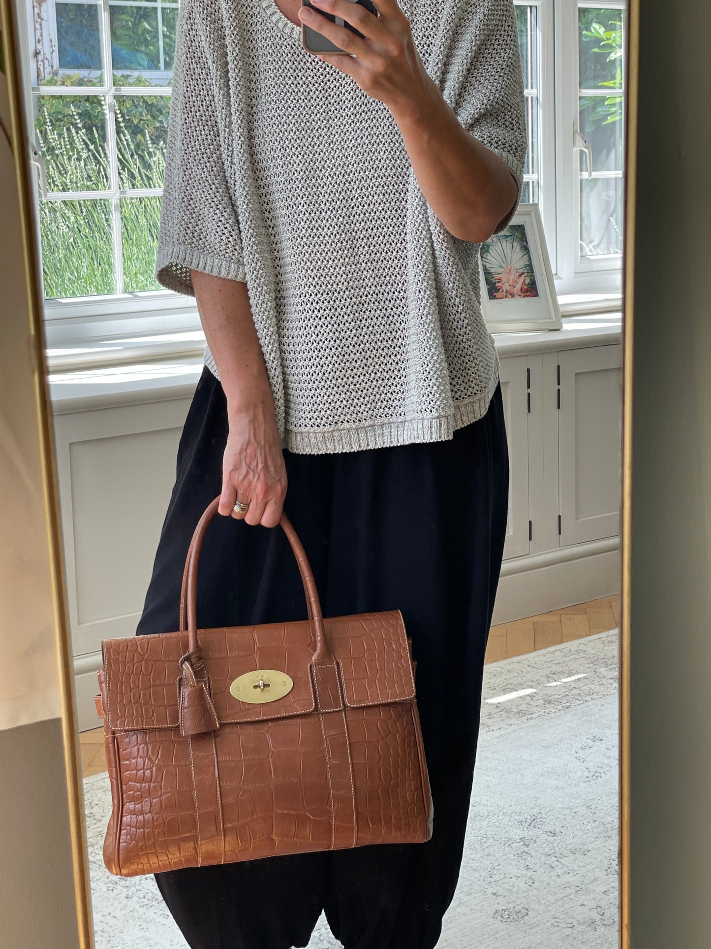 Preloved Mulberry Classic Heritage Bayswater Tote Bag, Large