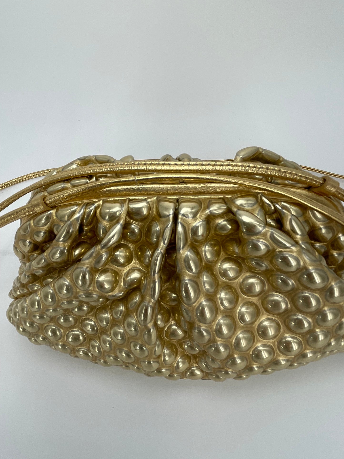 Preloved Bottega Veneta Metallic Bubble Pouch, Mini