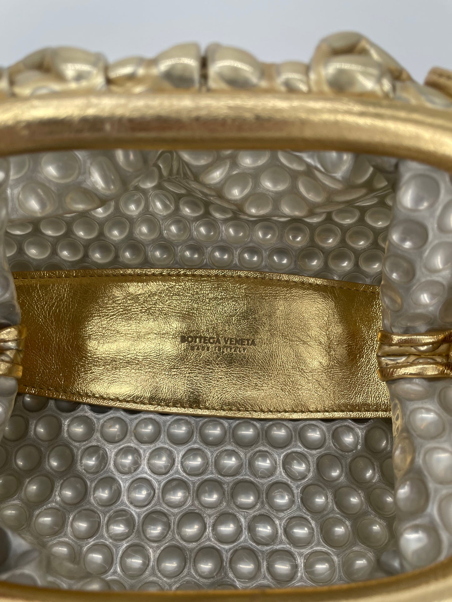 Preloved Bottega Veneta Metallic Bubble Pouch, Mini