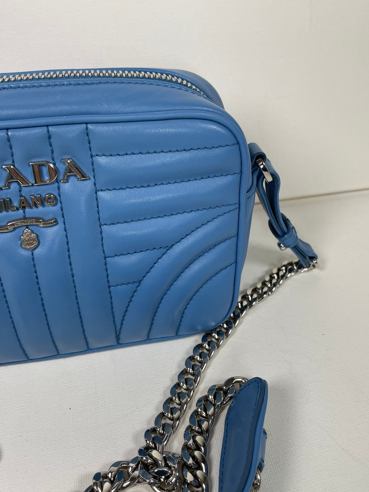 Preloved Prada Diagramme Bandoliera Crossbody Bag, Small