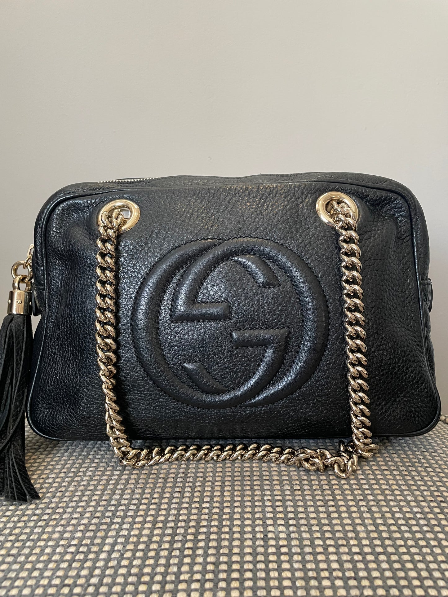 Preloved Gucci Chain Bowling Bag, Small