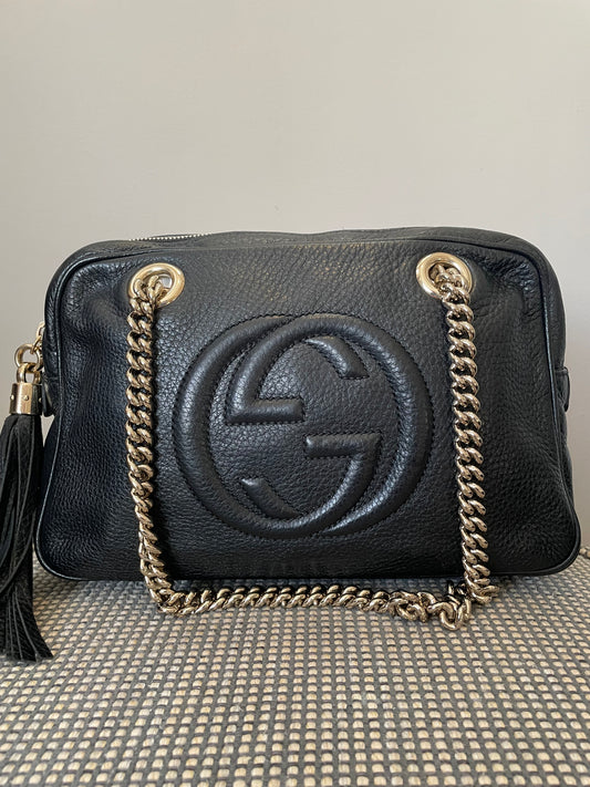 Preloved Gucci Chain Bowling Bag, Small