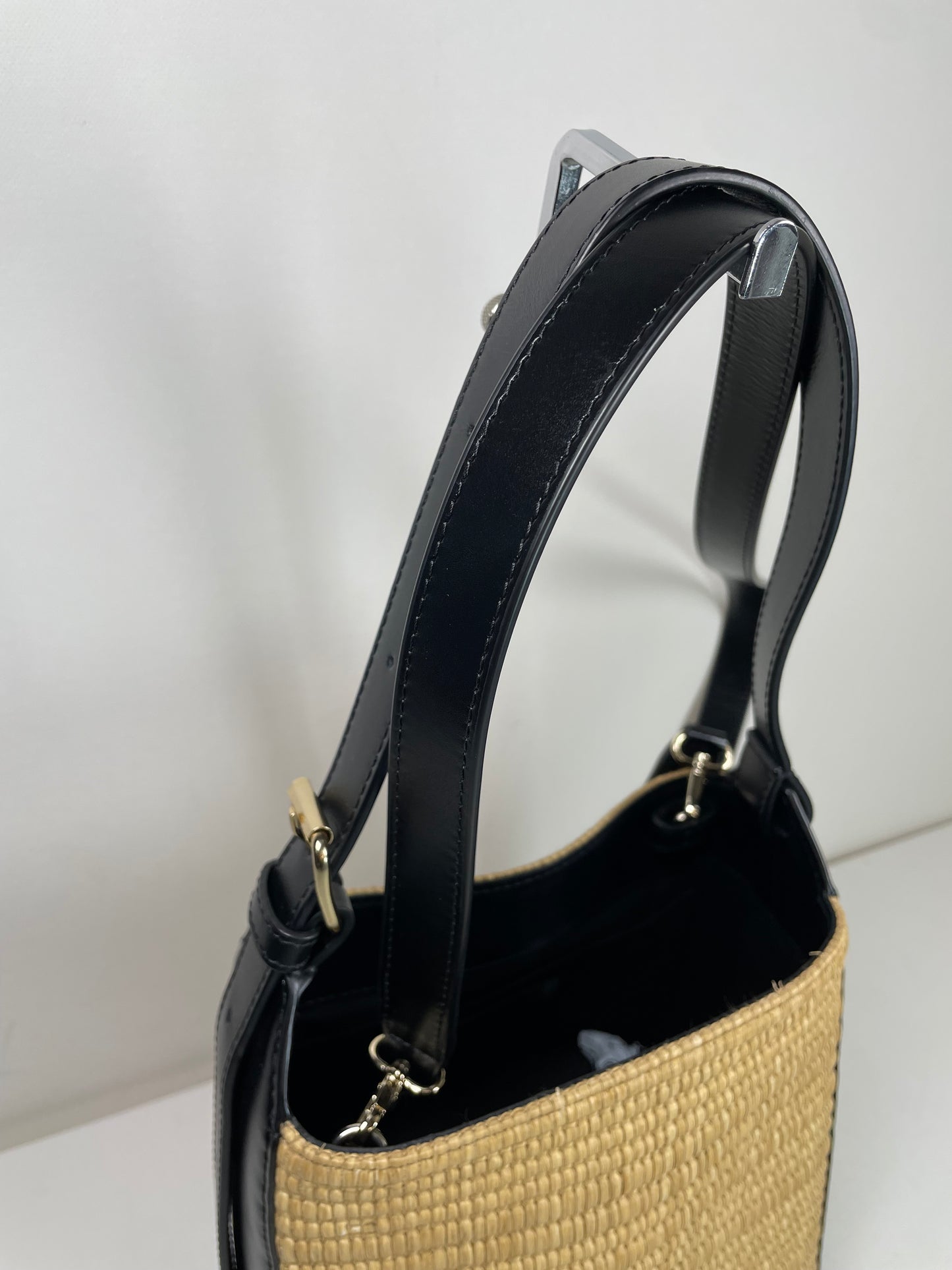 Preloved A.P.C Leather And Raffia 'Virginie' Tote bag, Small