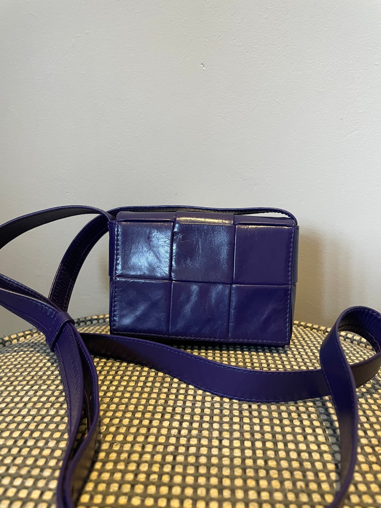 Preloved Bottega Veneta Paper Maxi Intreccio Cassette Crossbody Bag, Mini