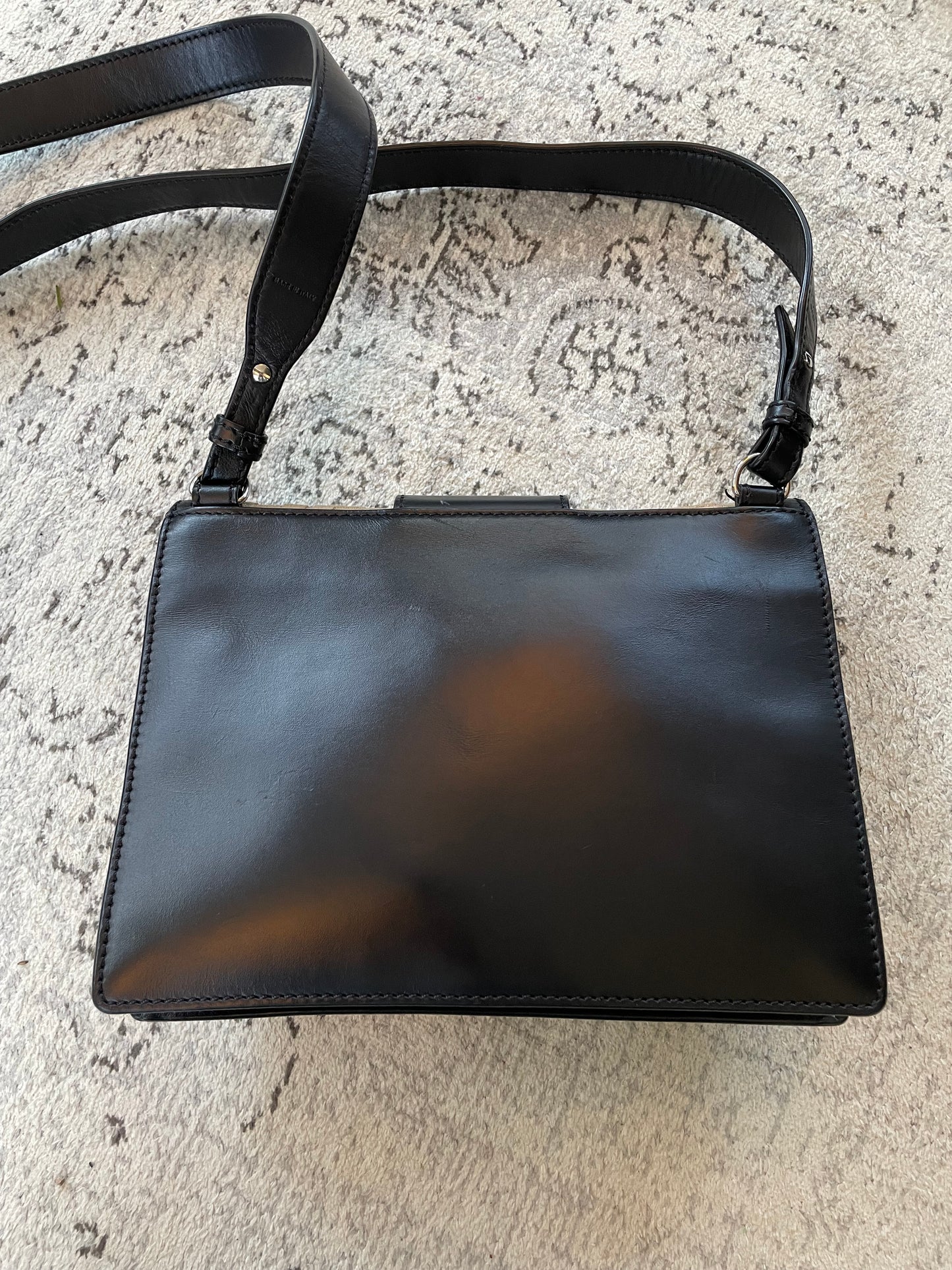 Preloved Fendi Zucca Flat Baguette Crossbody Bag