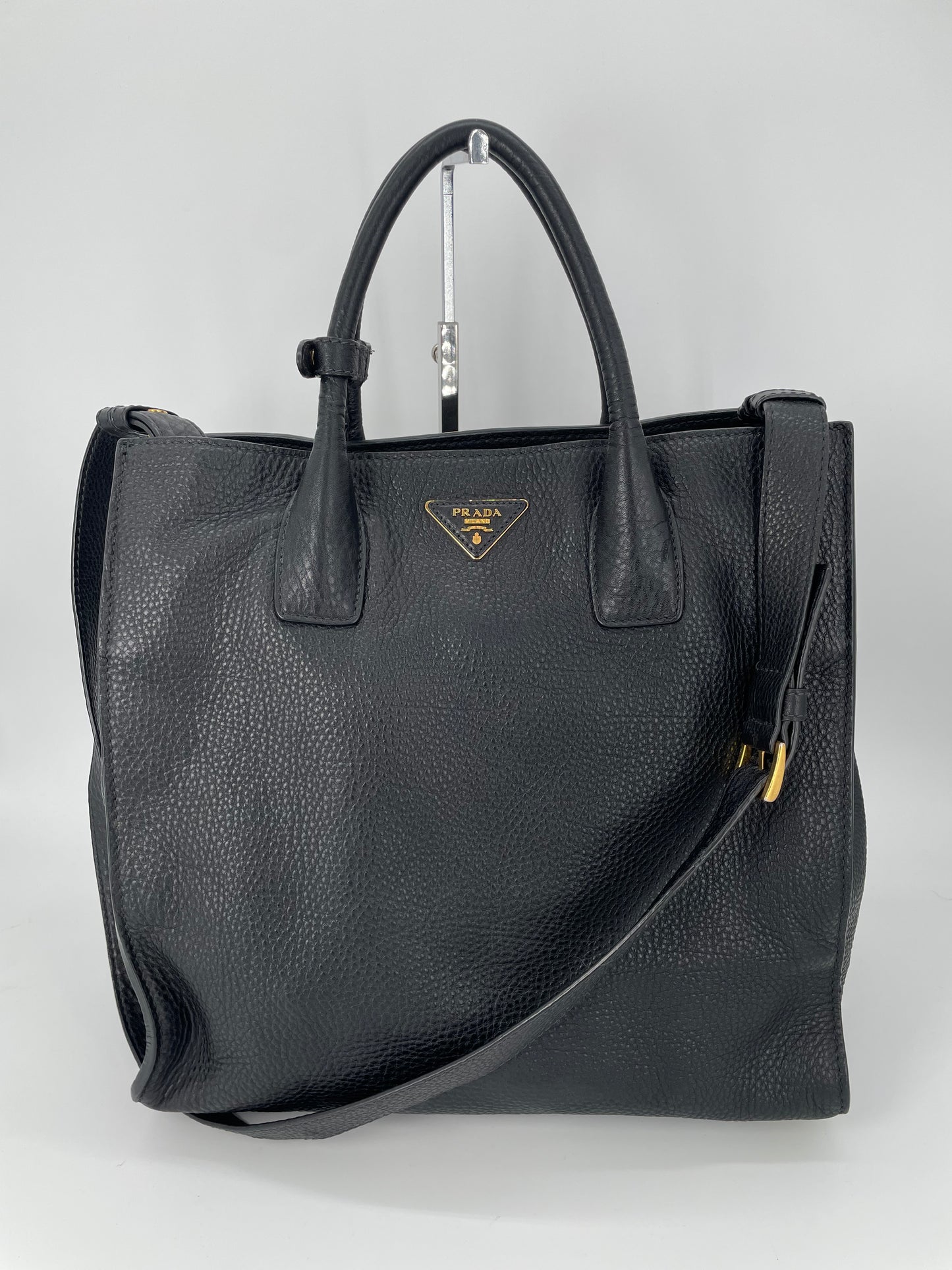 Preloved Prada Vitello Daino Tote Bag with Long Strap