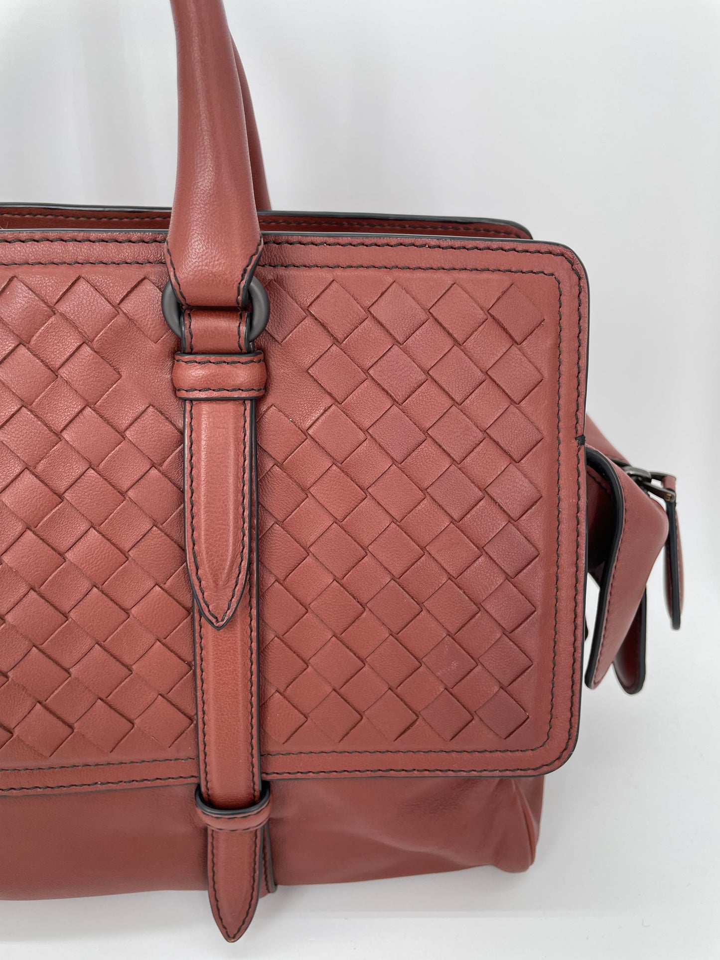 Preloved Bottega Veneta Nappa Intrecciato Monaco Satchel, Medium