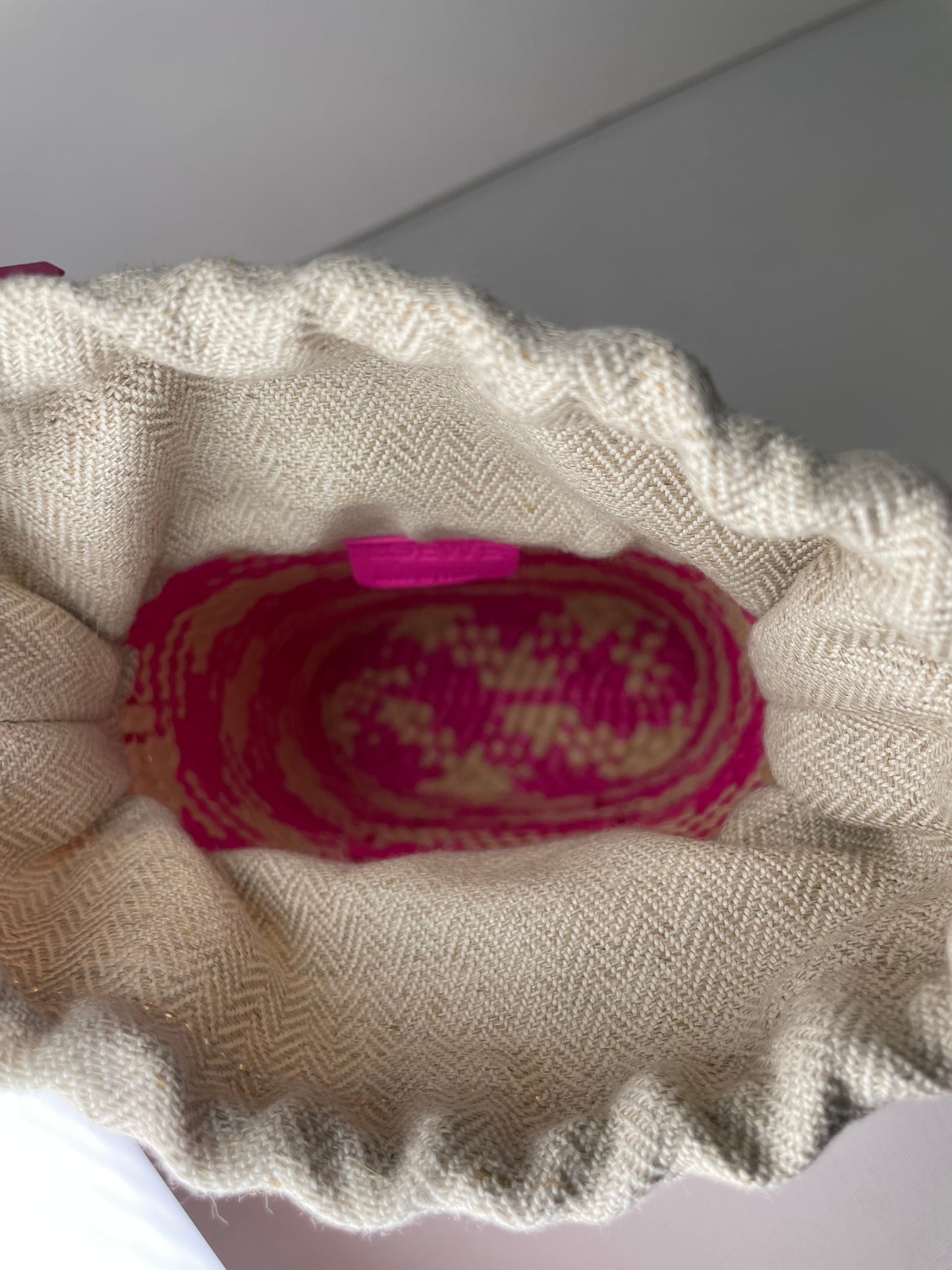 Preloved Loewe x Paula's Ibiza Woven Anagram Square Pocket Raffia Bag