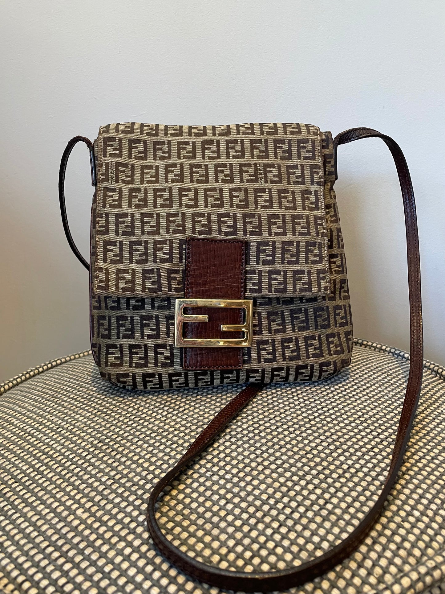 Preloved Fendi Canvas Crossbody Bag