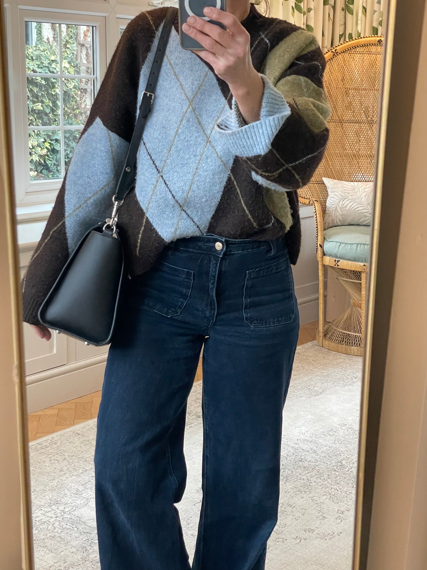 Preloved Mulberry Iris Top Handle Flat Stud Tote Bag with Long Strap