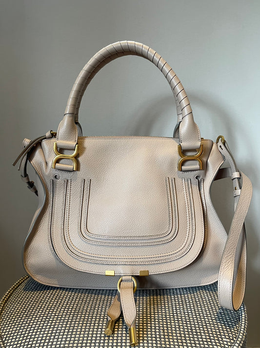 Preloved Chloe Marcie Two Handle Satchel Bag with Long Strap