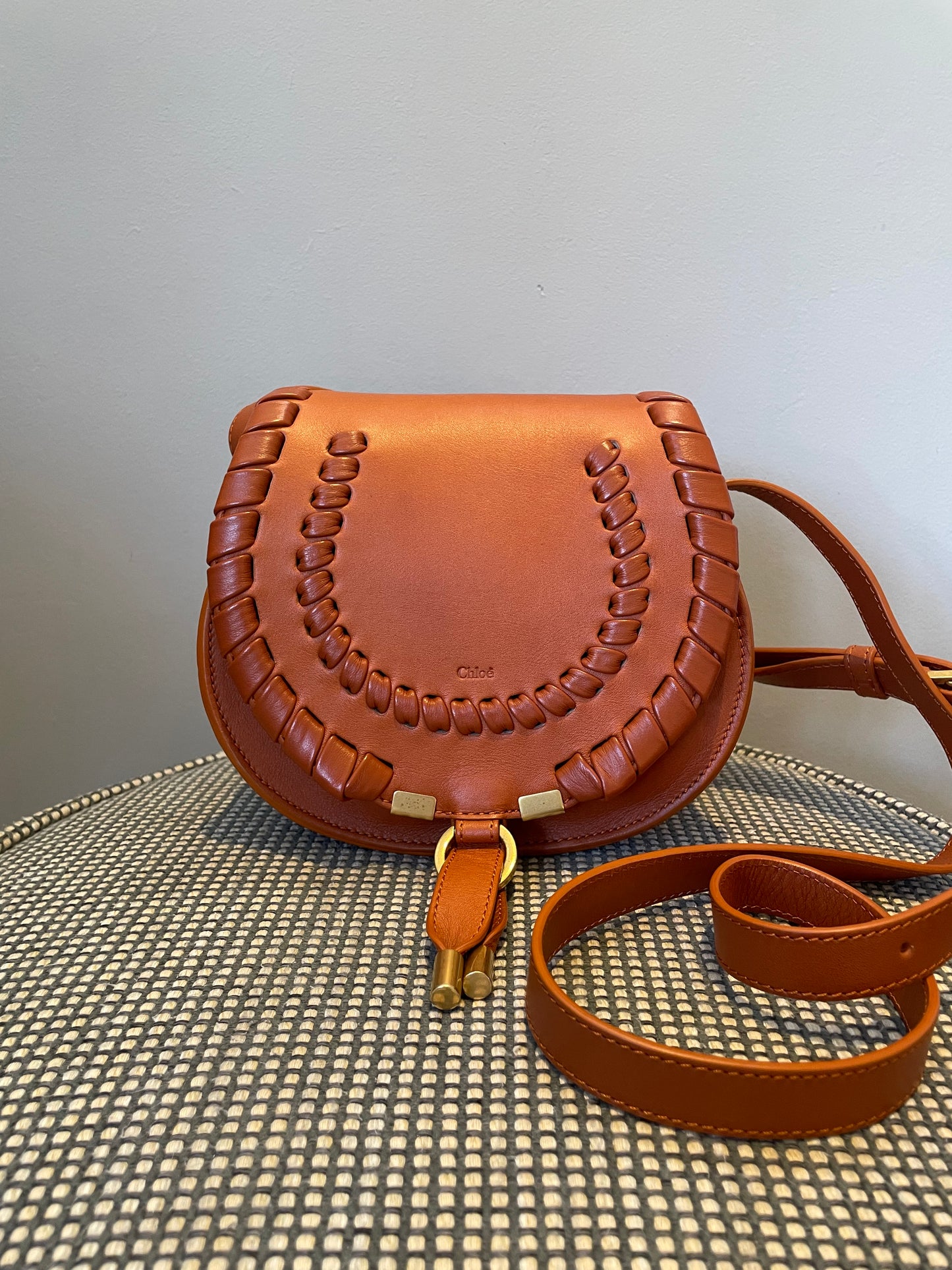 Preloved Chloe Marcie Oversized Stitched Crossbody Bag, Small