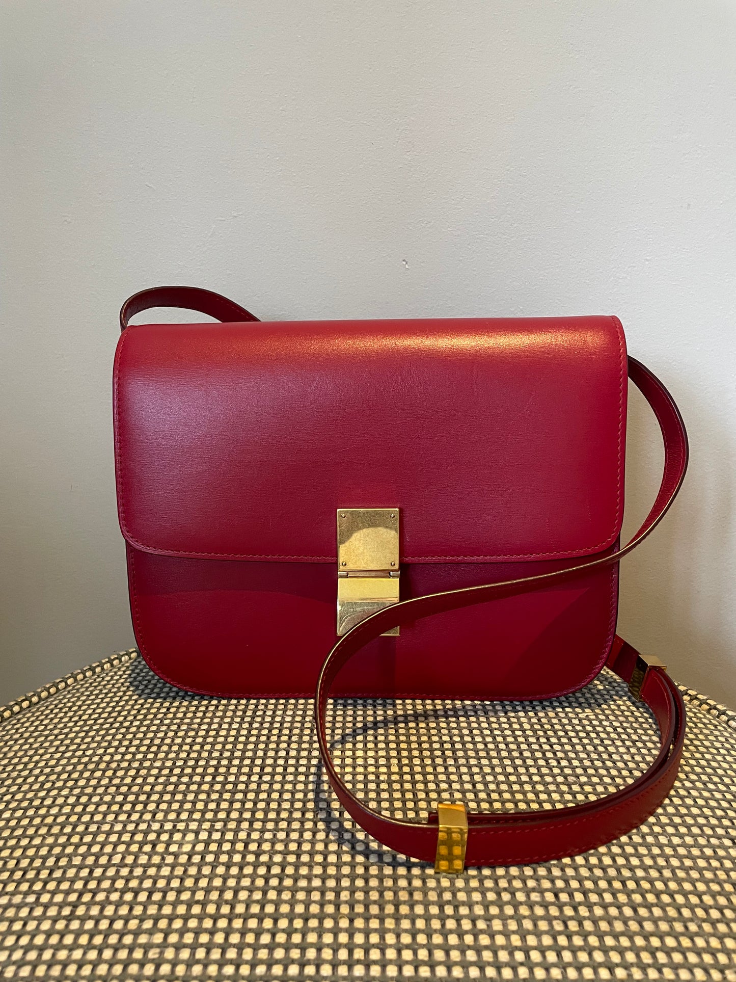 Preloved Celine Classic Box Shoulder Bag, Mesium