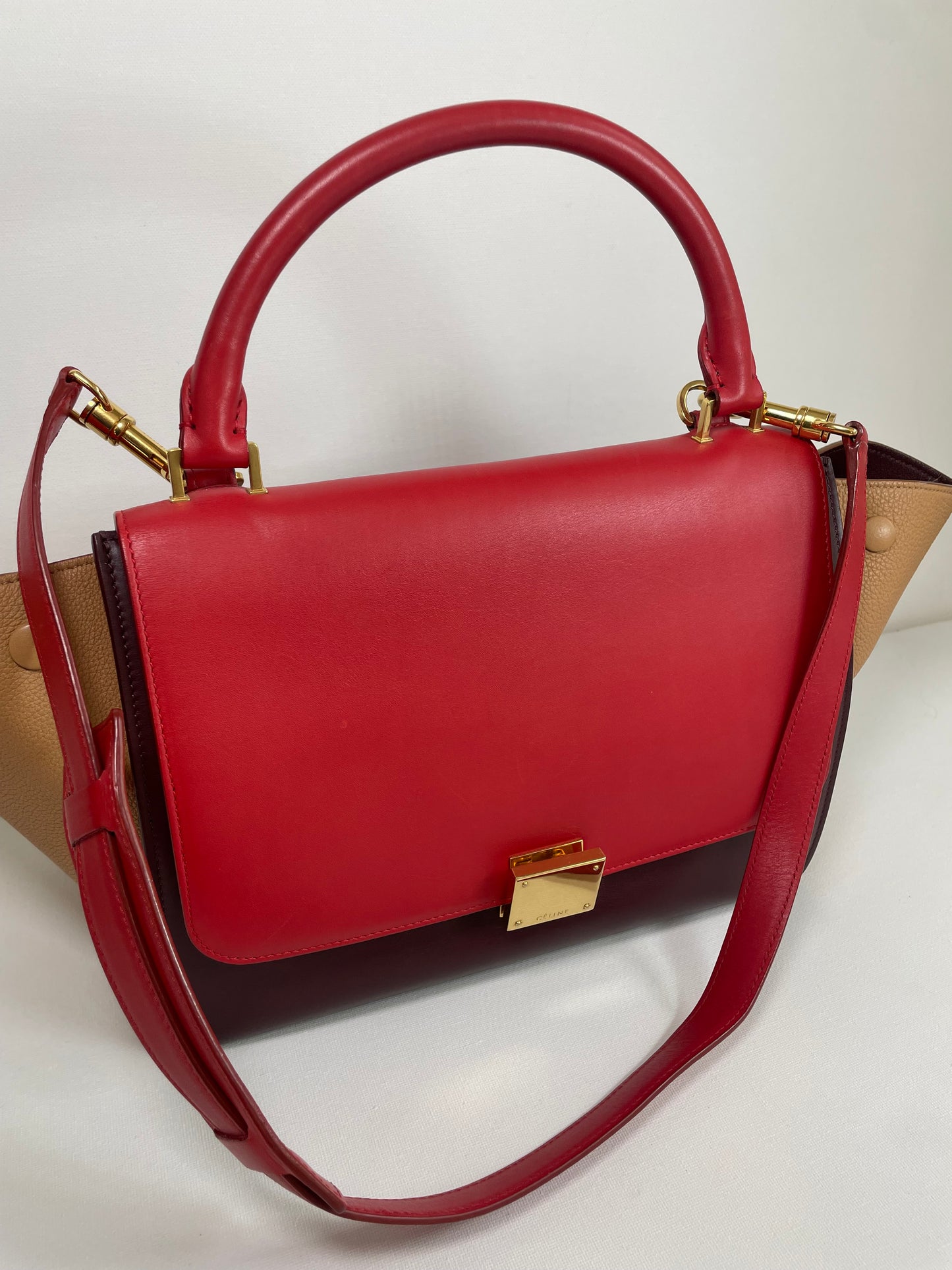 Preloved Celine Trapeze Satchel Bag, Small