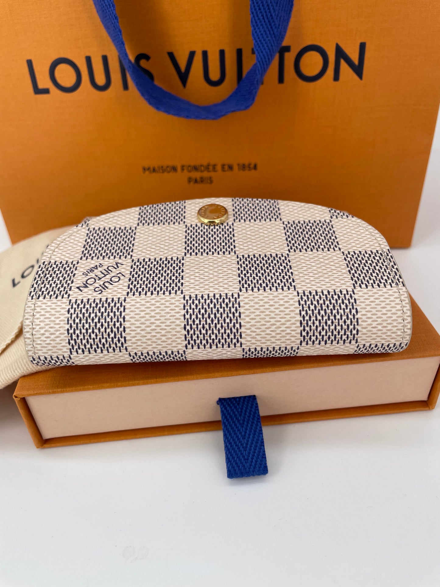 Preloved Louis Vuitton Rosalie Damier Azur Compact Coin Wallet