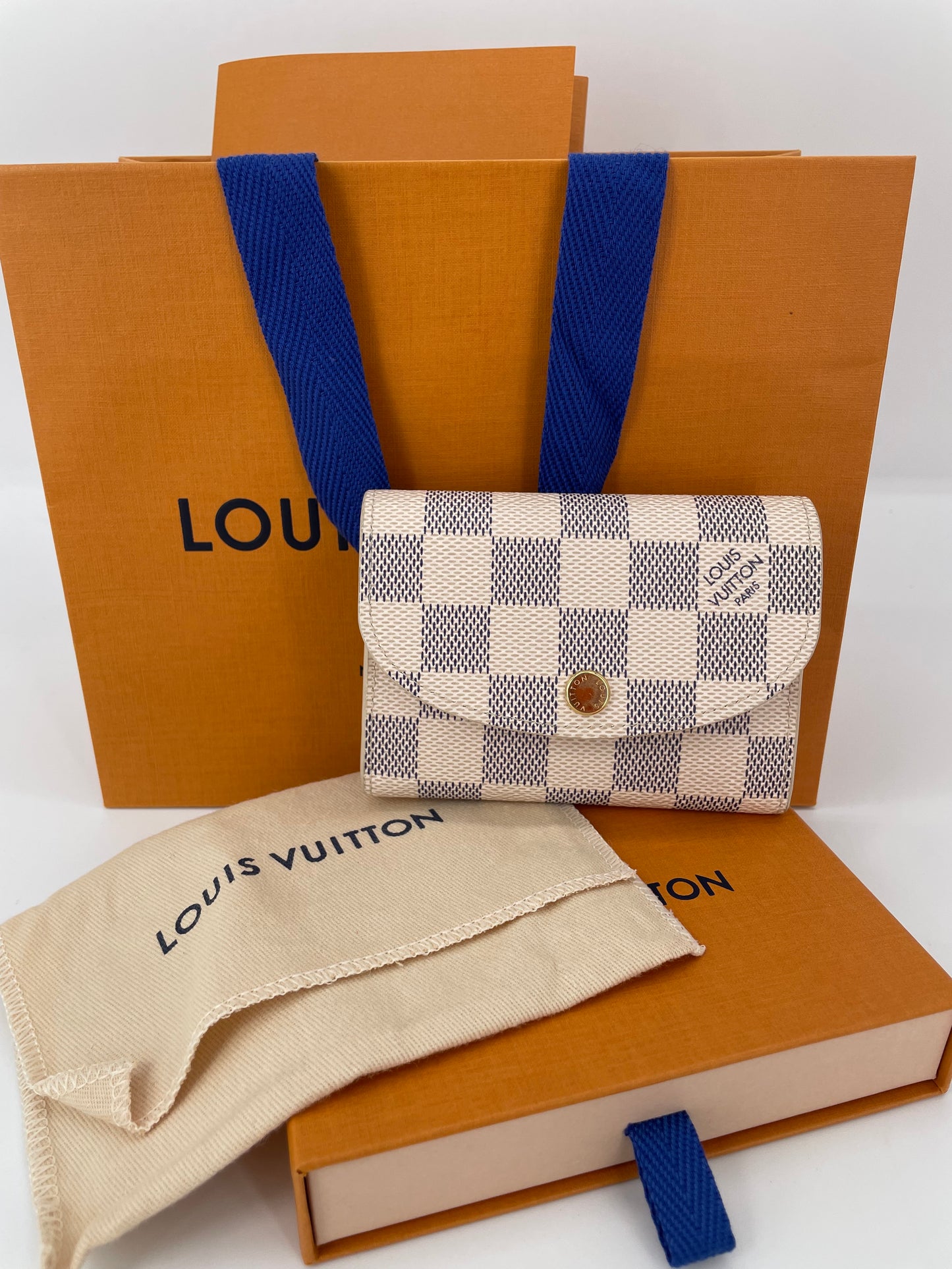 Preloved Louis Vuitton Rosalie Damier Azur Compact Coin Wallet