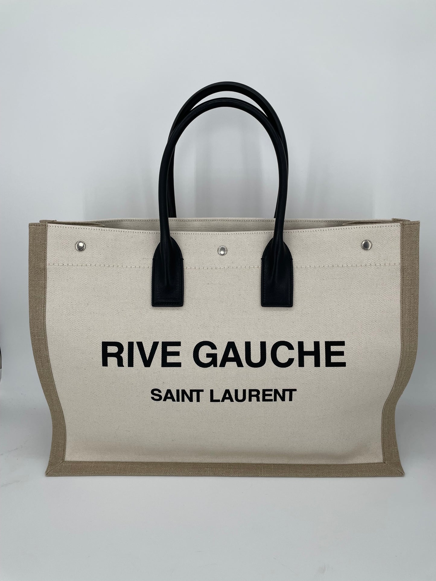 Preloved Yves Saint Laurent Rive Gauche Linen Tote Bag, Large
