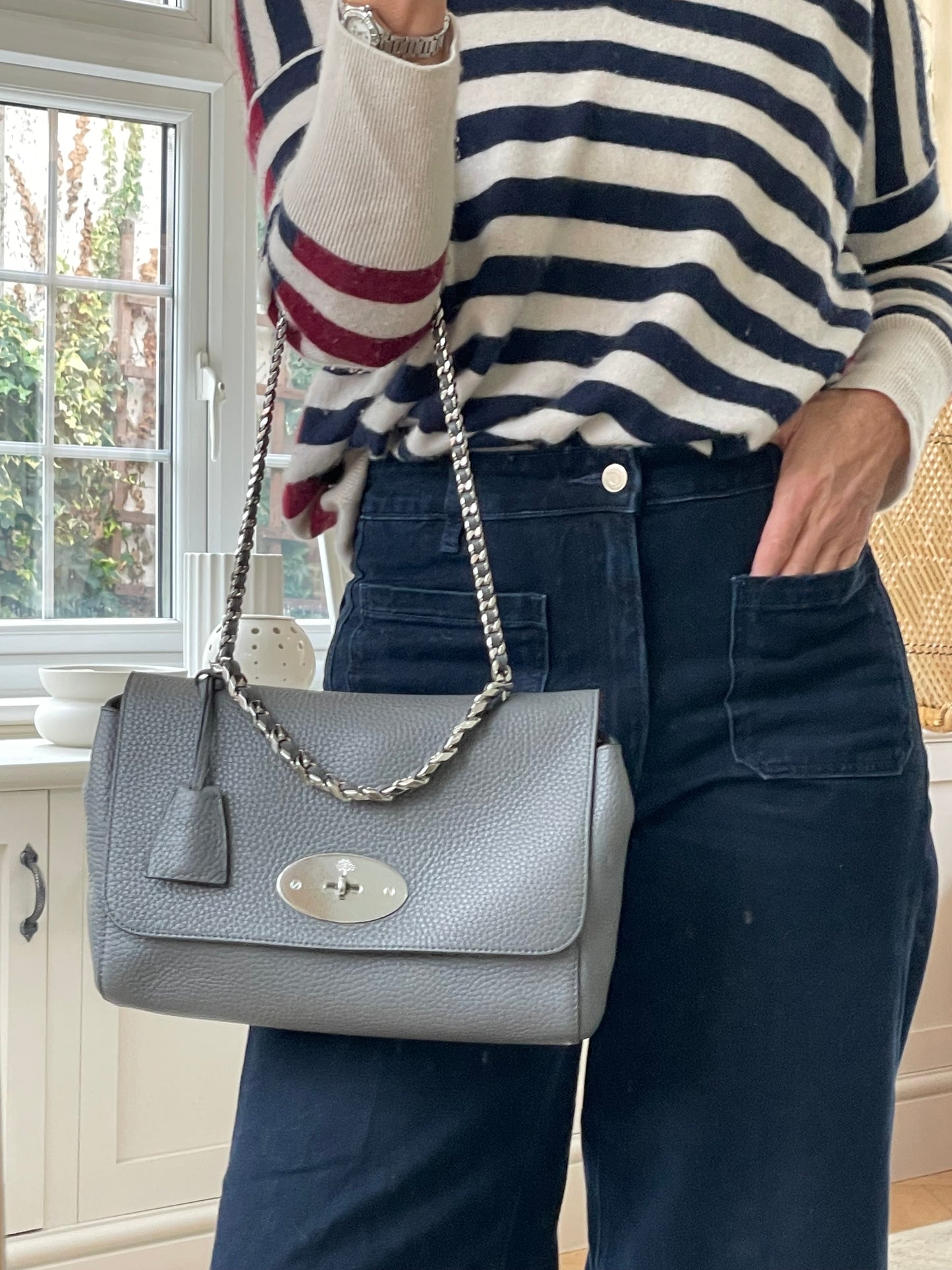 Preloved Mulberry Lily Top Handle Shoulder Bag