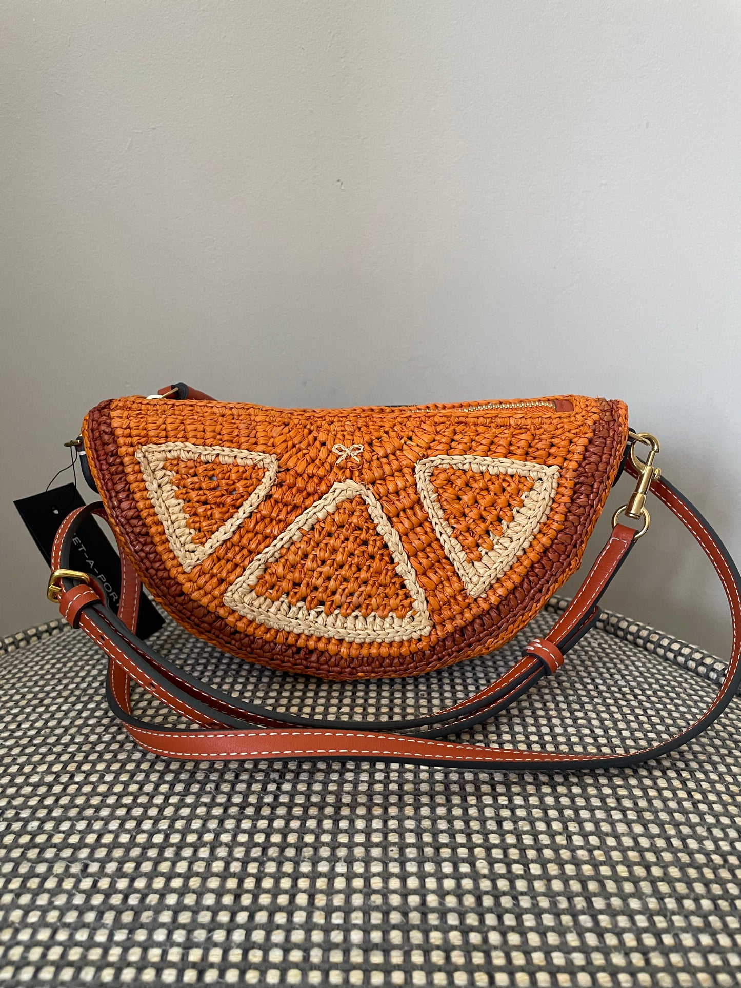 Preloved Anya Hindmarch Raffia Shoulder Bag, Clutch