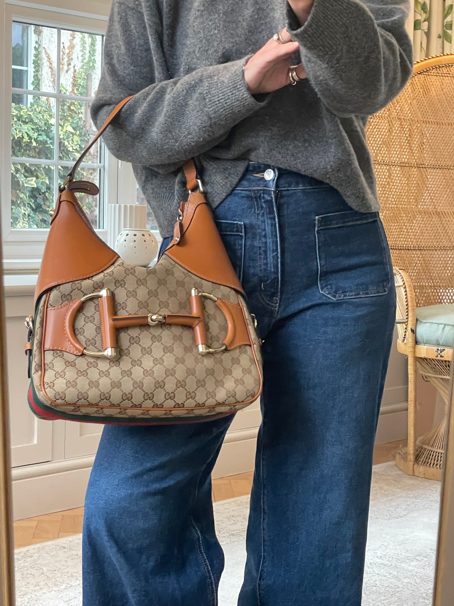 Preloved Gucci GG Heritage Horsebit Hobo Bag