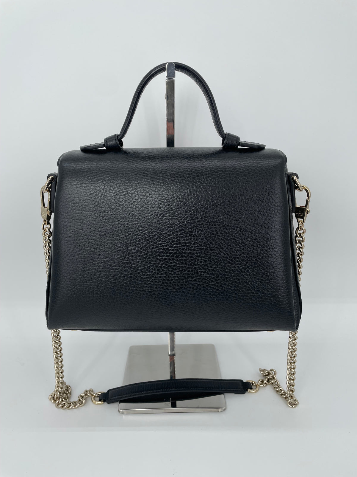 Preloved Gucci Dollar Interlocking Top Handled Shoulder Bag, Medium