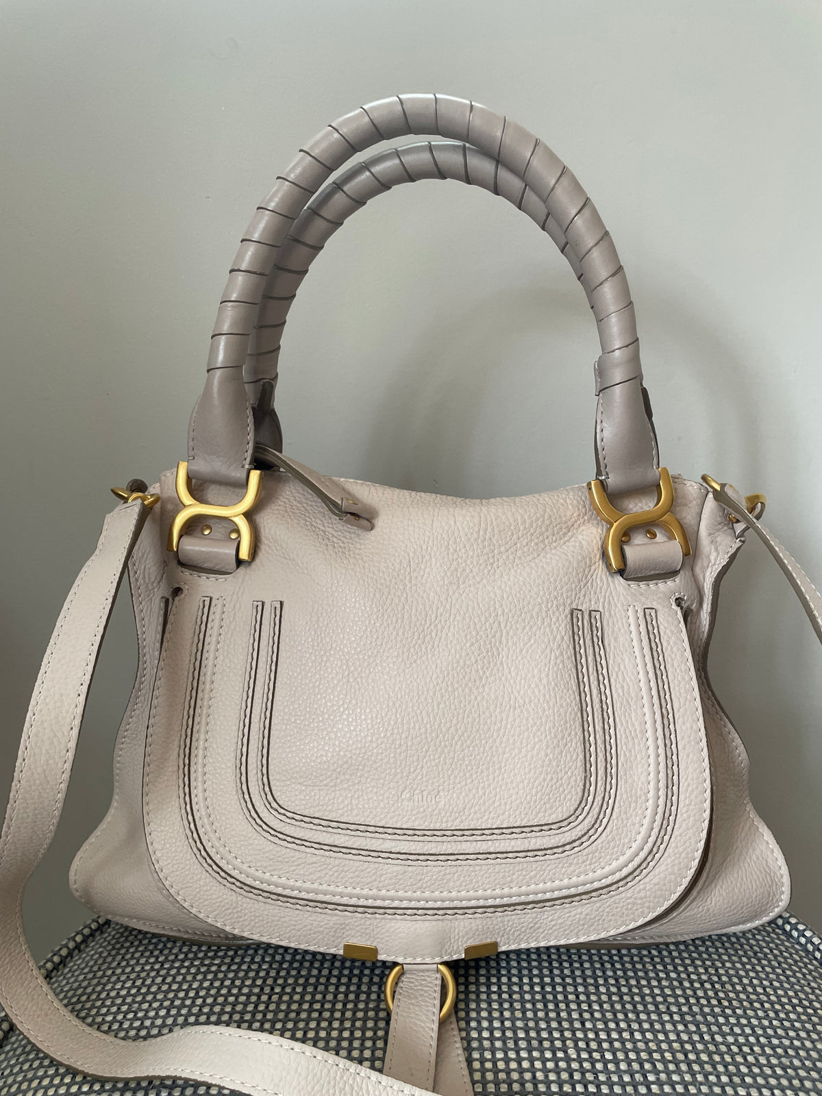 Preloved Chloe Marcie Two Handle Satchel Bag with Long Strap