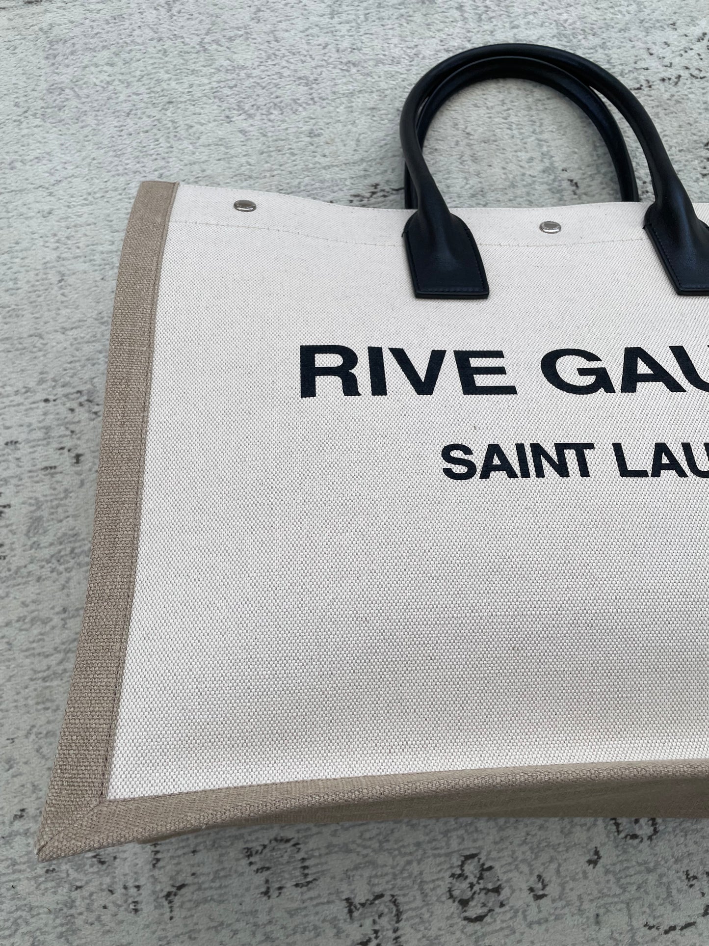 Preloved Yves Saint Laurent Rive Gauche Linen Tote Bag, Large