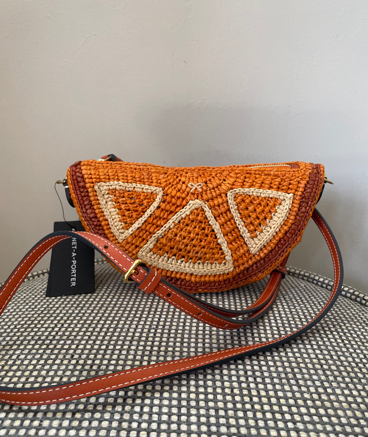 Preloved Anya Hindmarch Raffia Shoulder Bag, Clutch