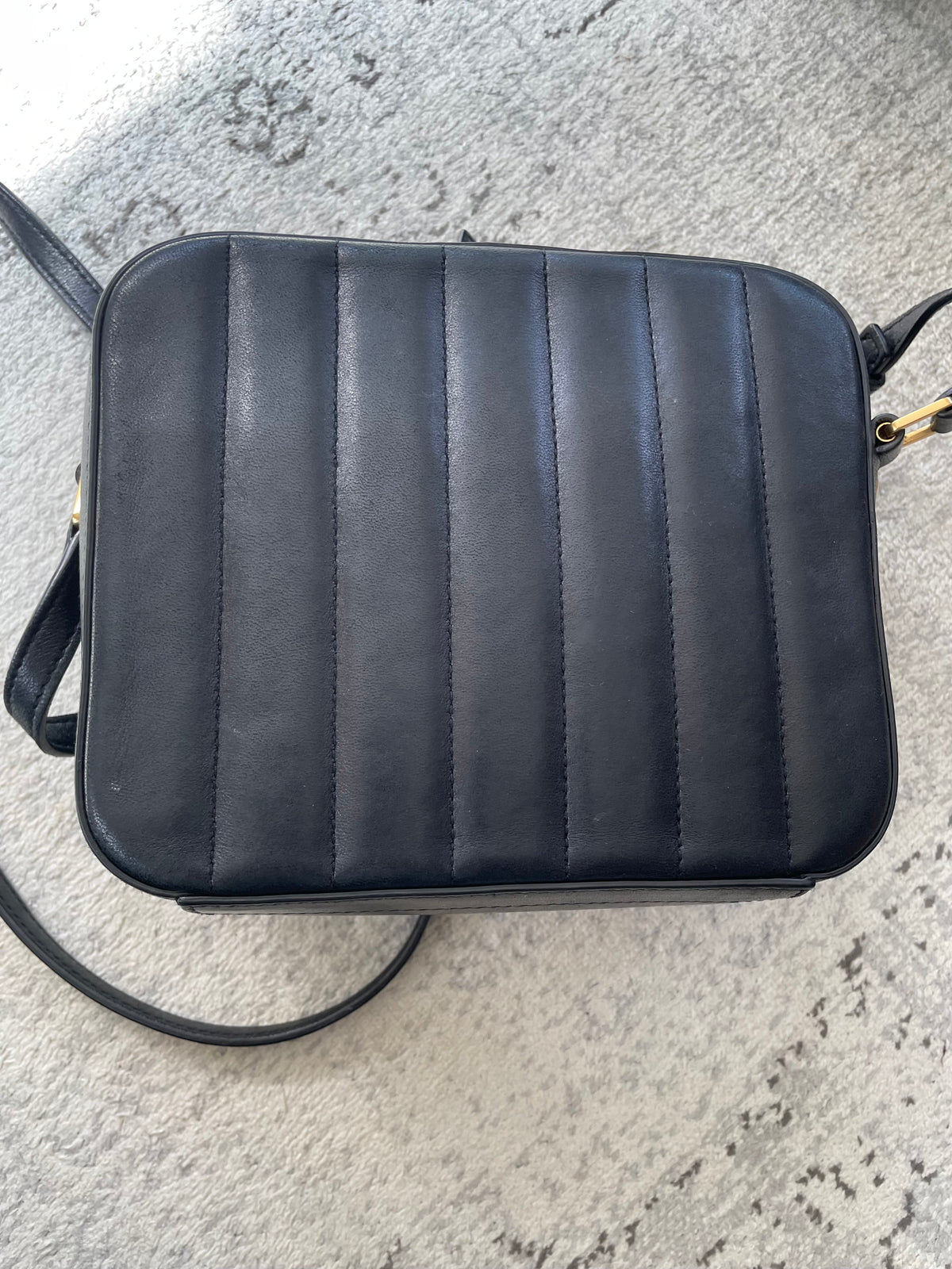 Preloved Saint Laurent Matelasse Monogram Vicky Shoulder Bag, Small