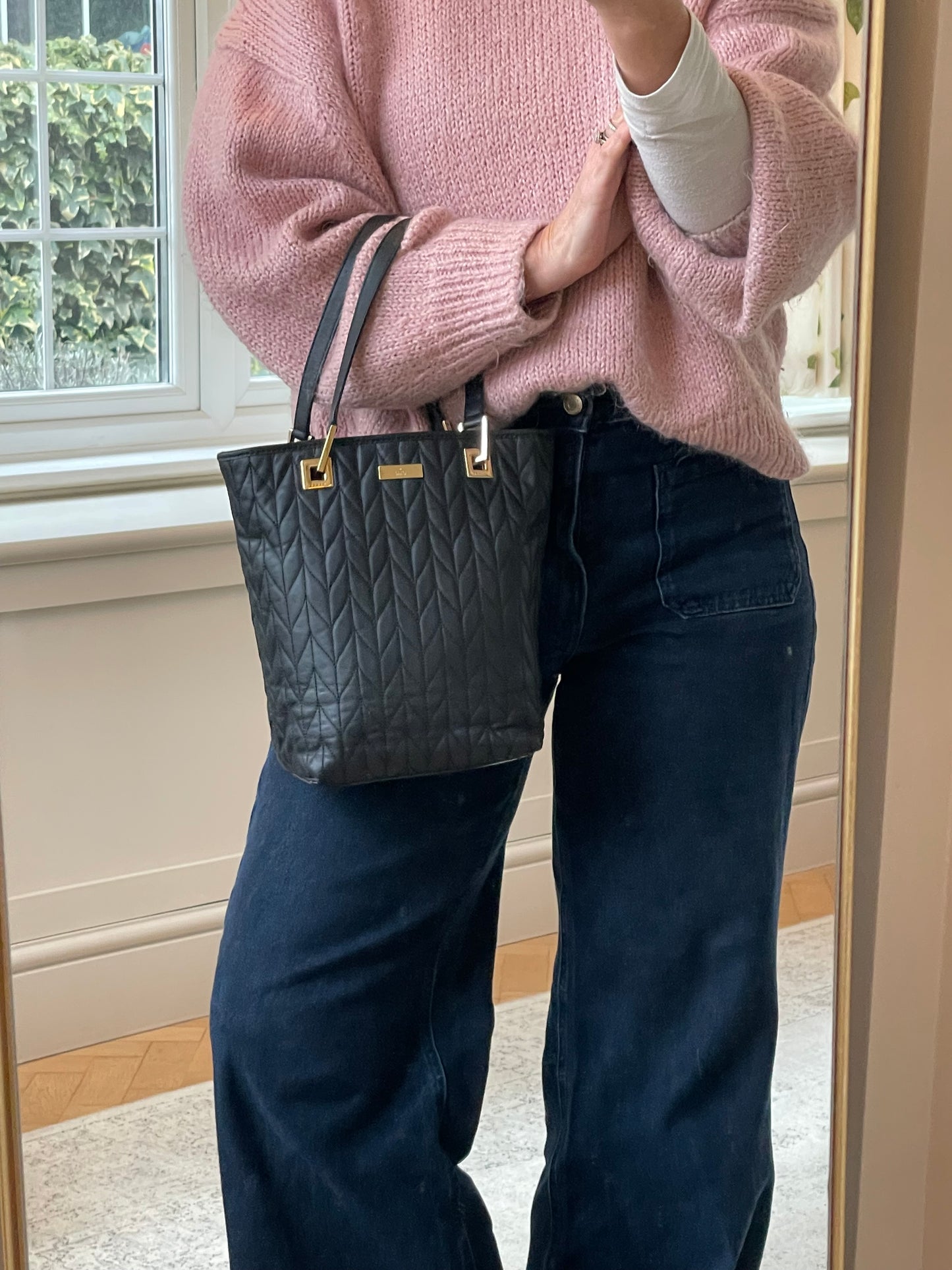 Preloved Gucci Quilted Bucket Top Handle Tote Bag, Small