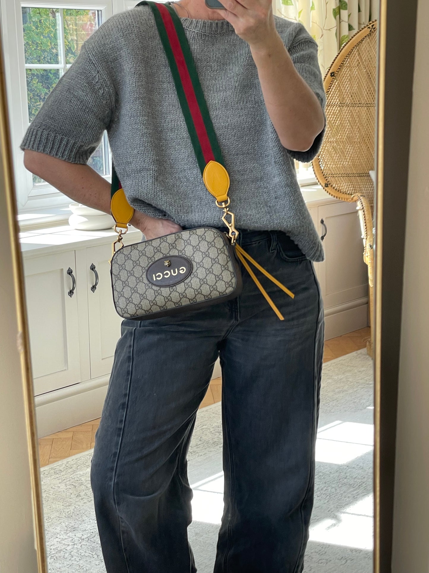 Preloved Gucci GG Supreme Monogram Web Neo Vintage Shoulder Bag