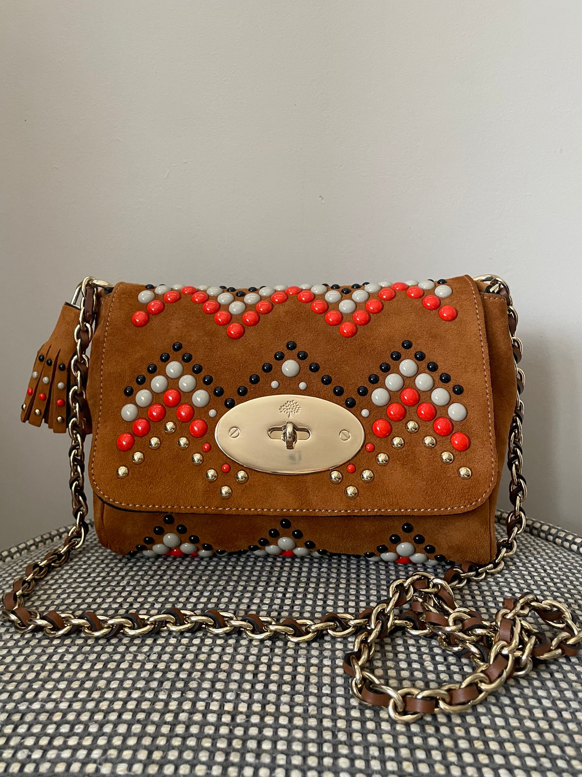 Preloved Mulberry Zigzag Lily Shoulder Bag, Small