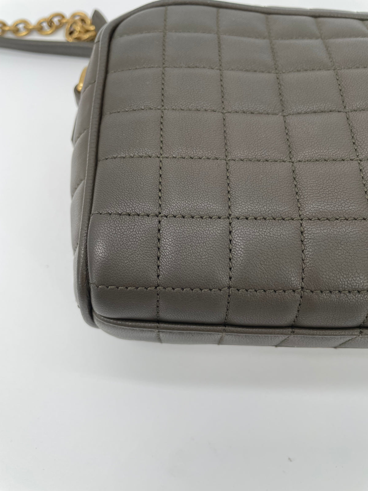 Preloved Saint Laurent Carre Quilted Cassandre Camera Bag, Mini