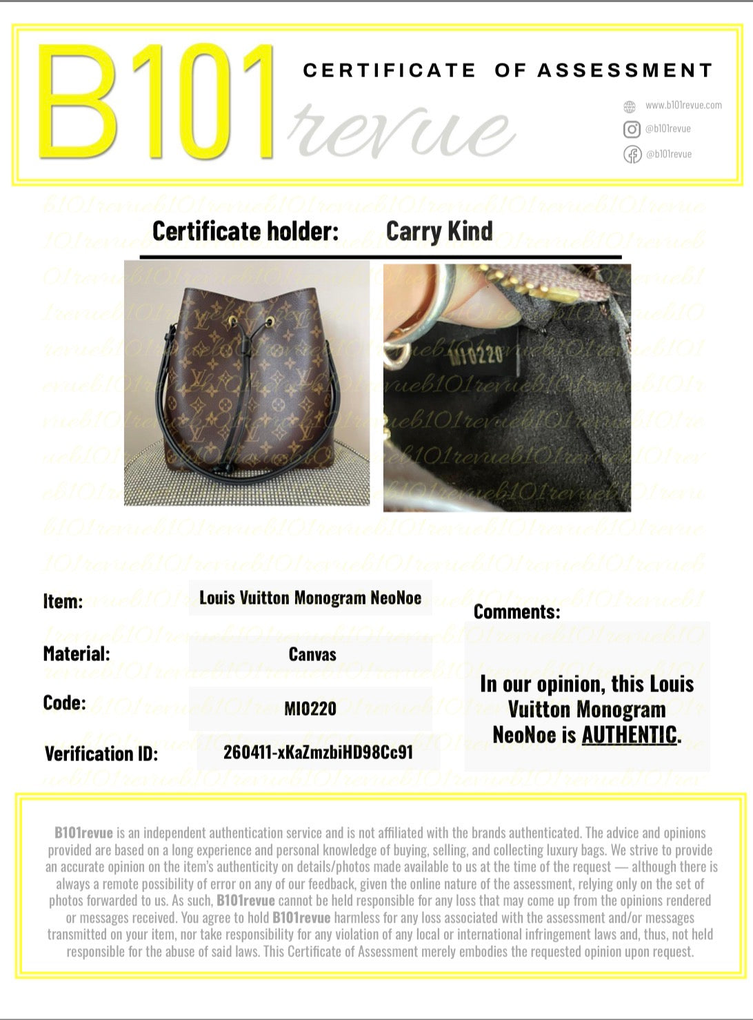 Preloved Louis Vuitton NeoNoe bag