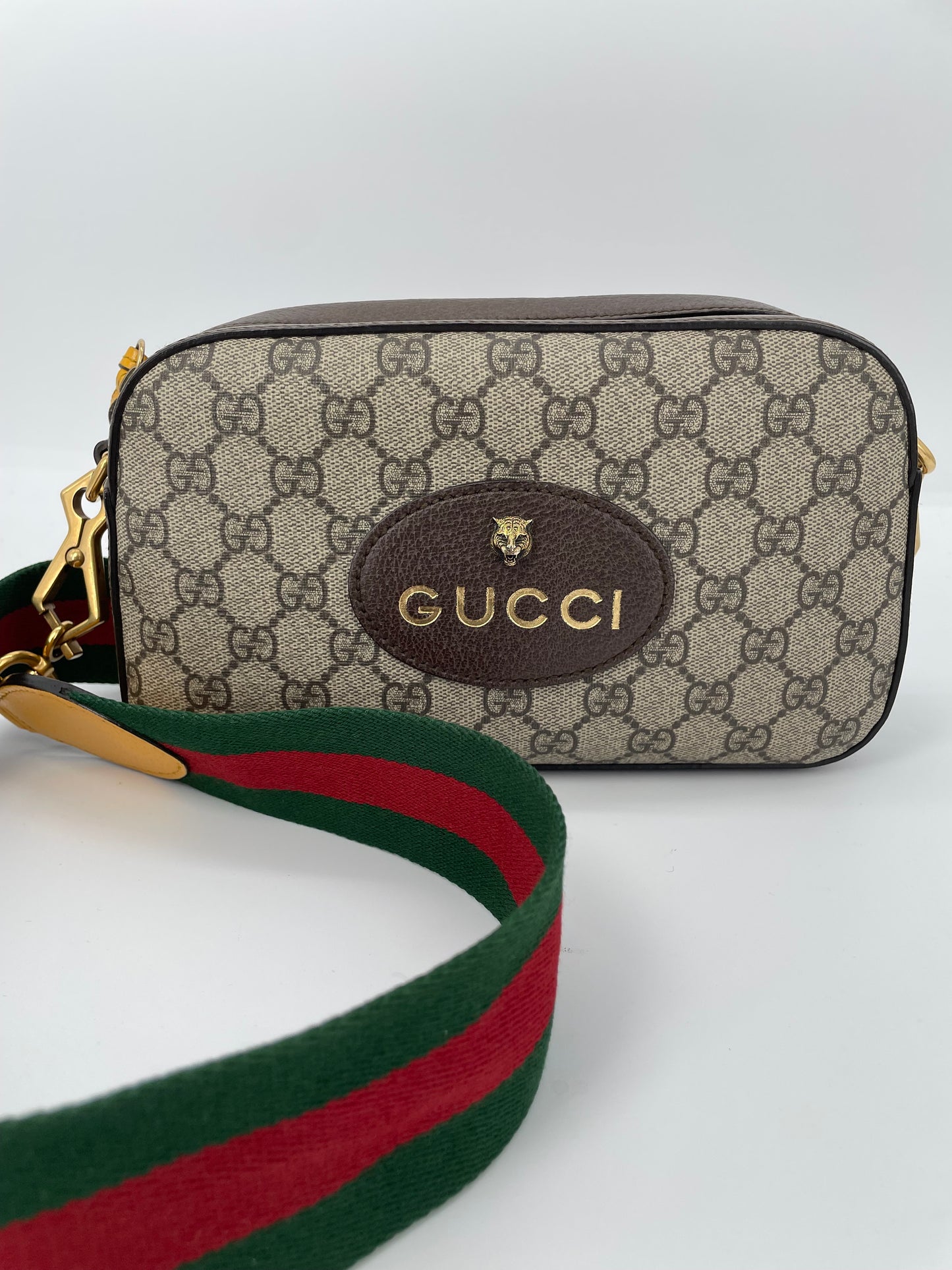 Preloved Gucci GG Supreme Monogram Web Neo Vintage Shoulder Bag
