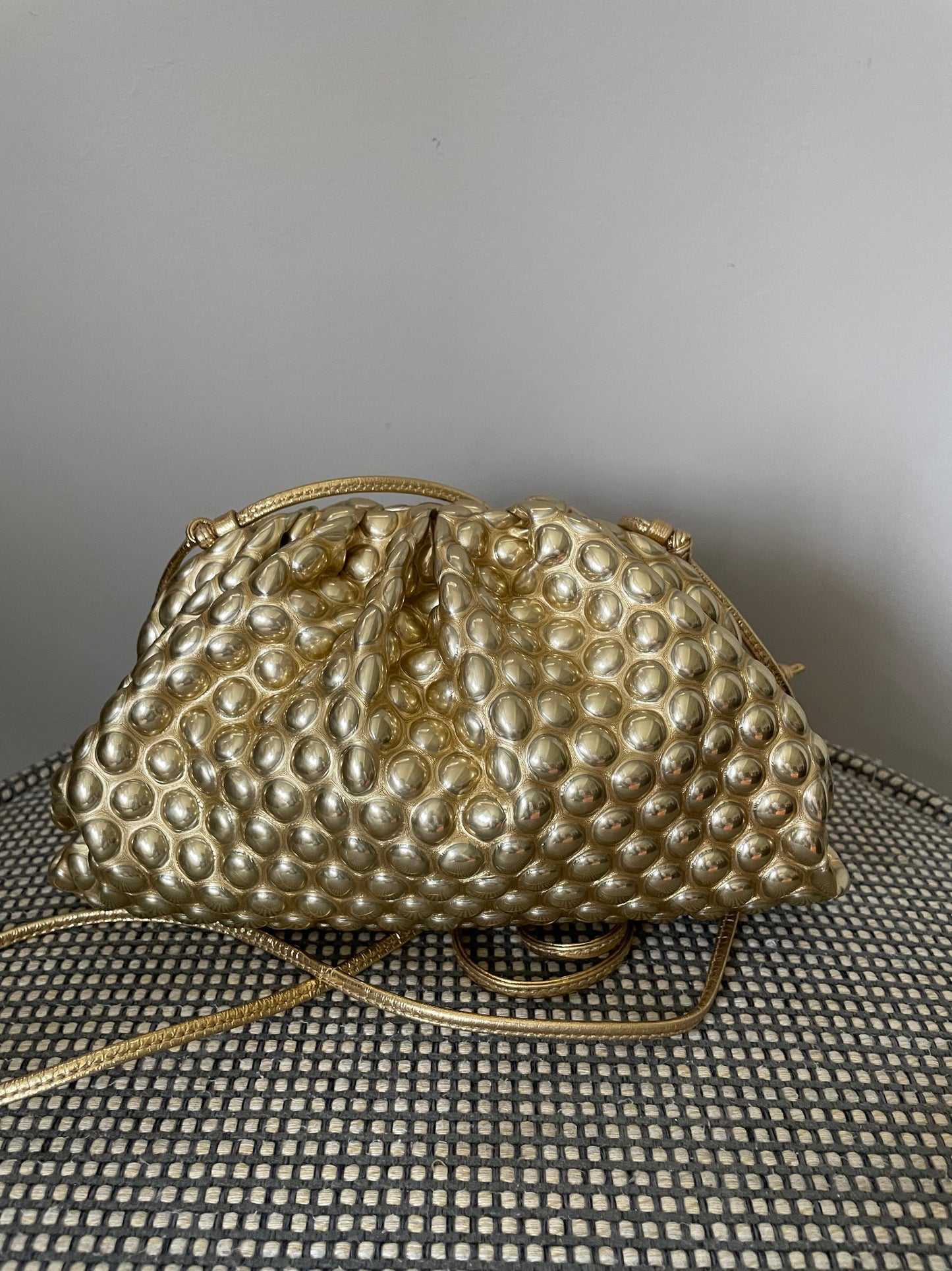 Preloved Bottega Veneta Metallic Bubble Pouch, Mini