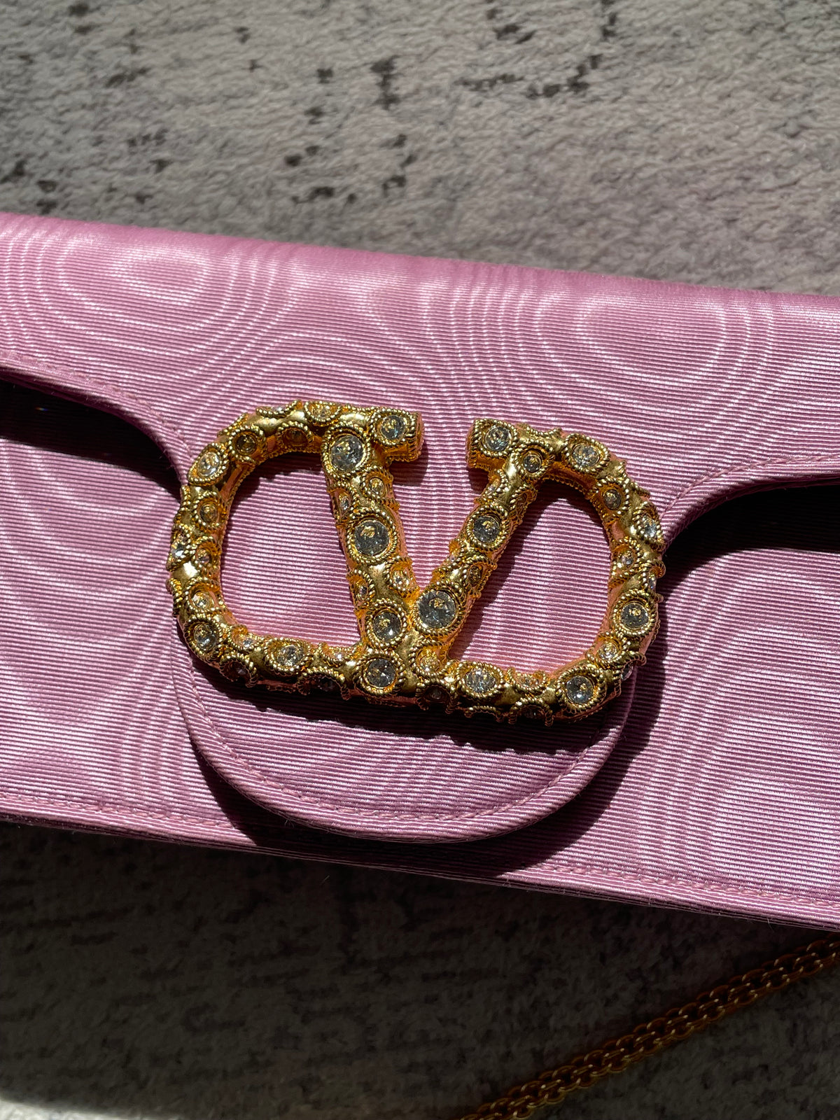 Preloved Valentino Garavani Loco Jewel Logo Moiré Clutch/Shoulder Bag