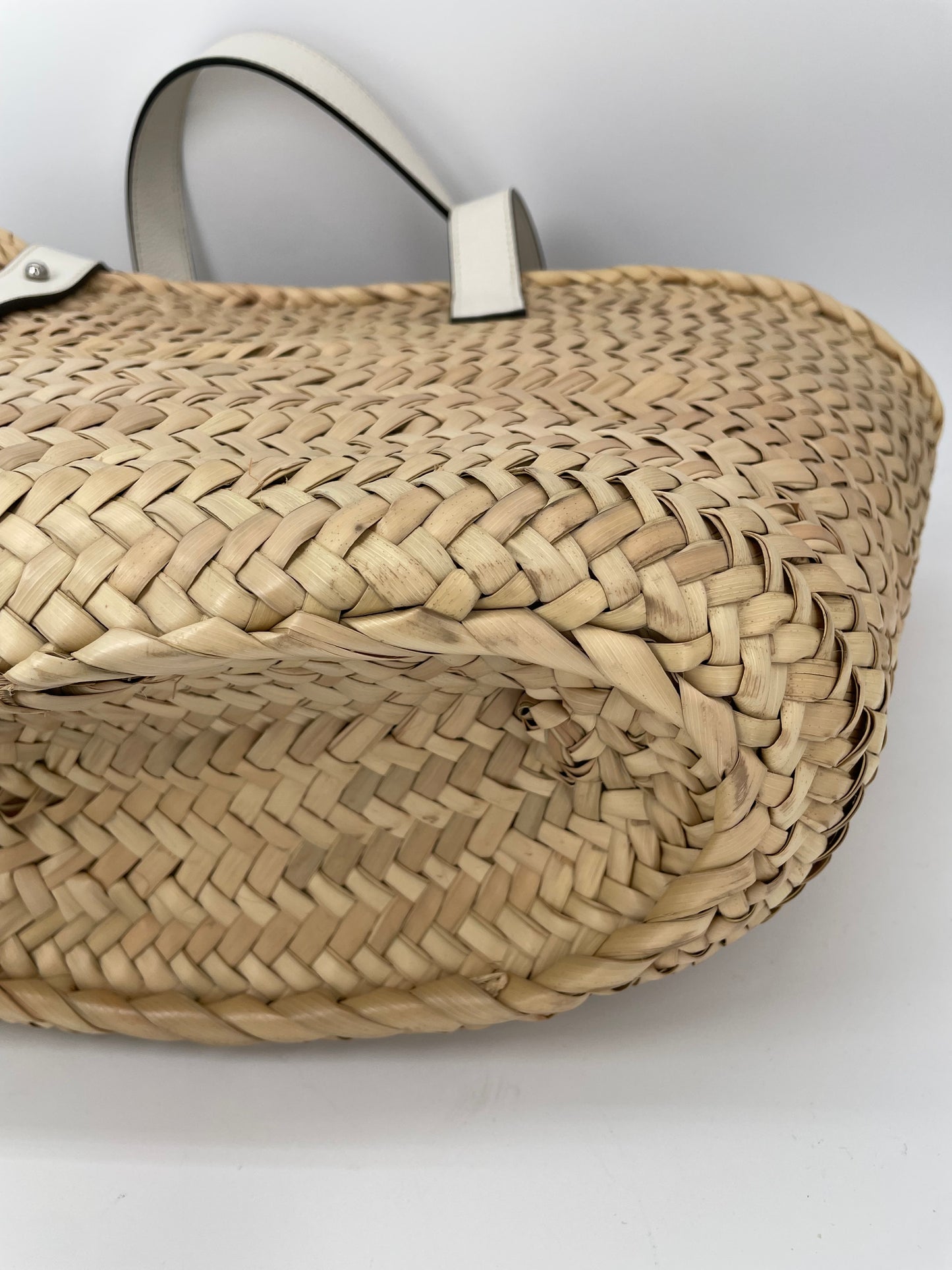 Preloved Loewe Raffia Basket Bag, Medium