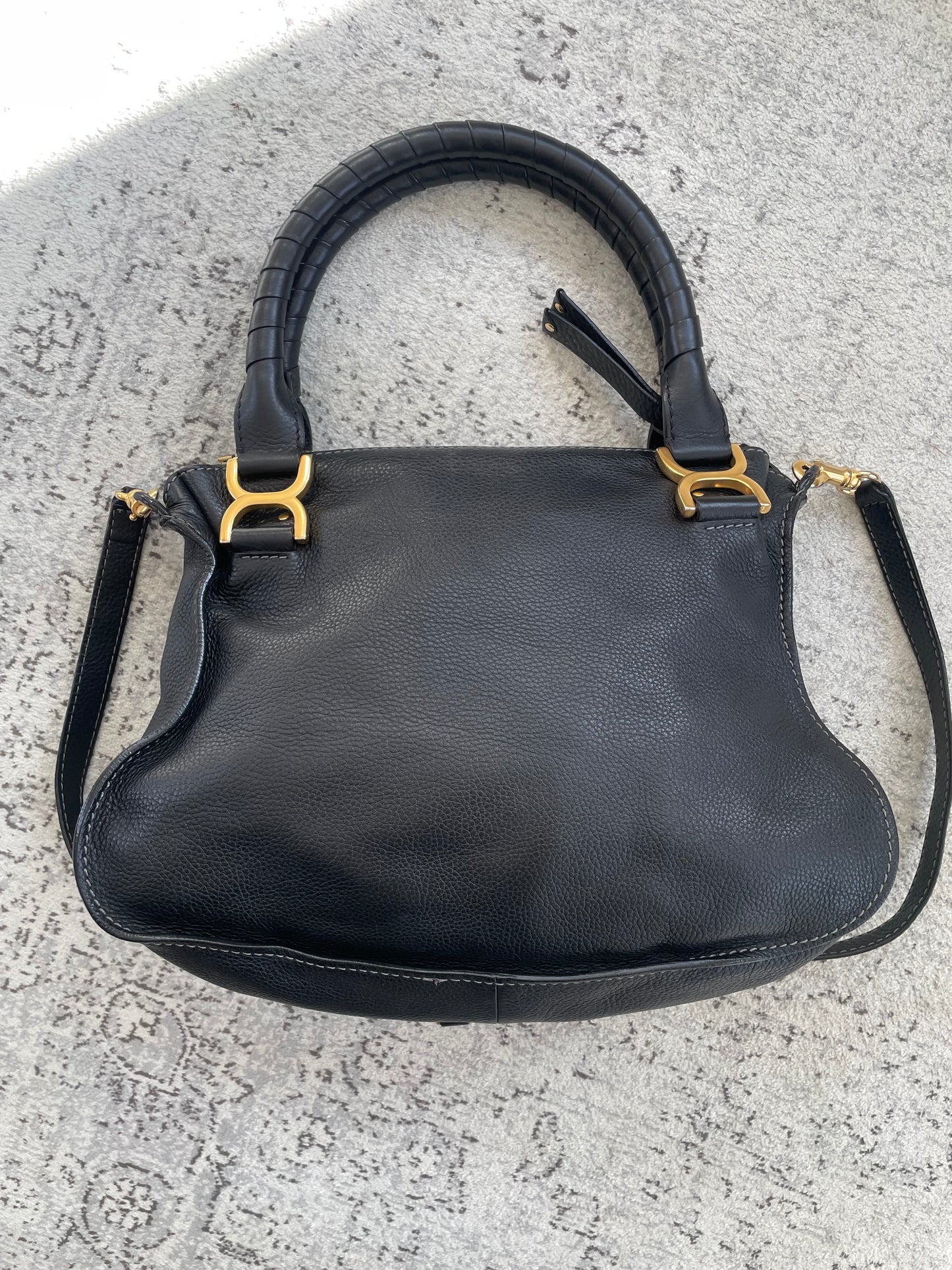 Preloved Chloe Marcie Satchel with long strap, Medium