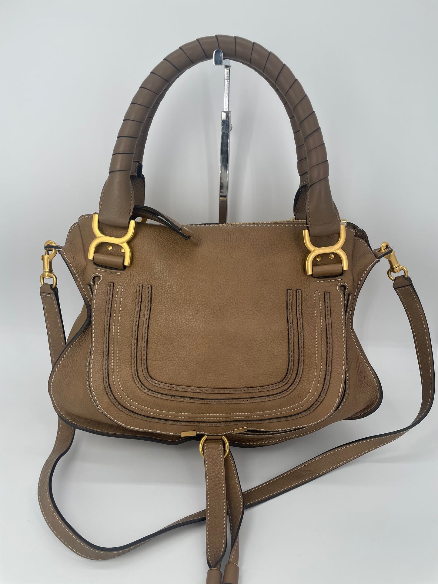 Preloved Chloe Marcie Satchel Bag with long strap, Medium