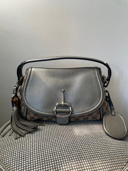 Preloved Gucci Techno Horsebit Shoulder Flap Bag, Medium