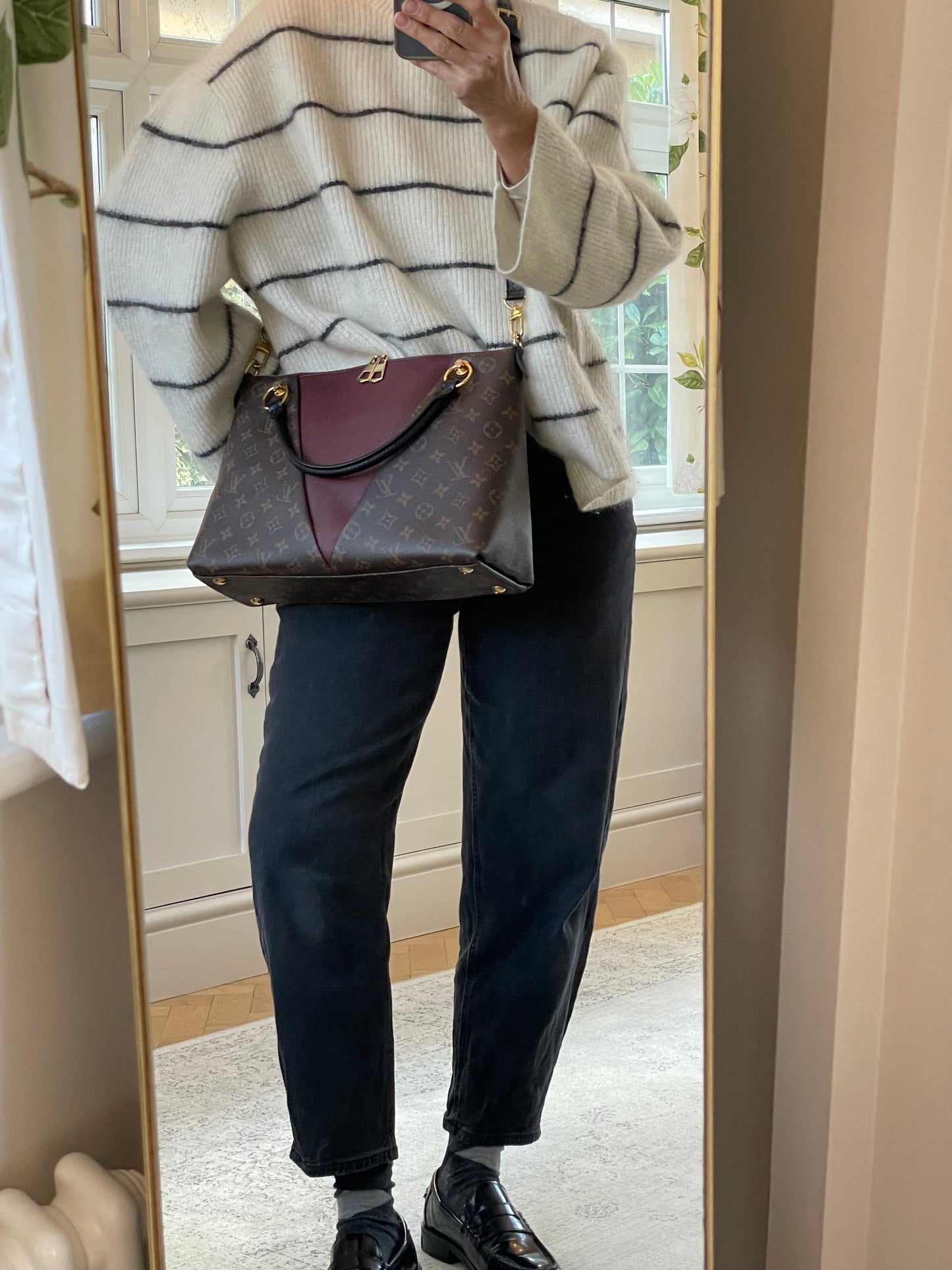 Preloved Louis Vuitton V Tote Bag with Long Strap, MM